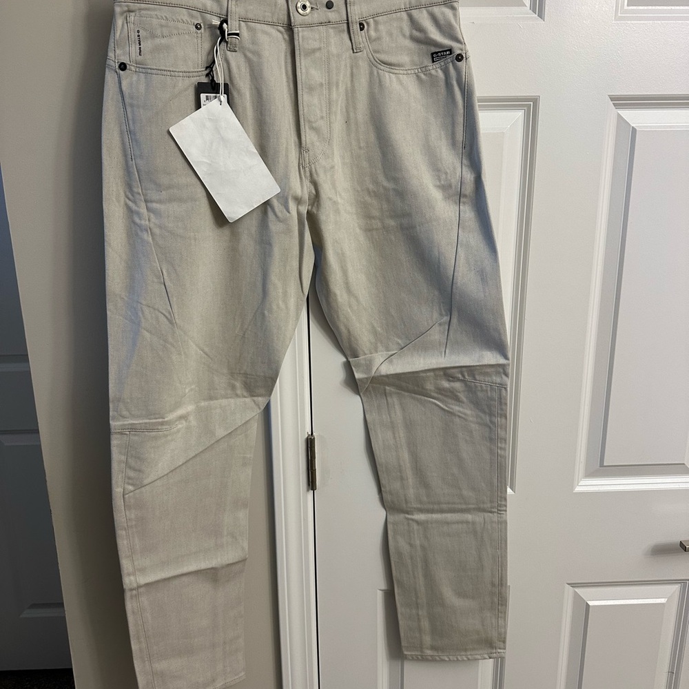G-Star Men's Light Beige Slim Jeans